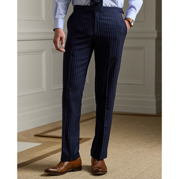 Navy And Cream Gregory Handmade Pinstripe Wool Suit Purple Label 8
