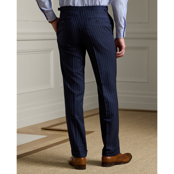Navy And Cream Gregory Handmade Pinstripe Wool Suit Purple Label 9