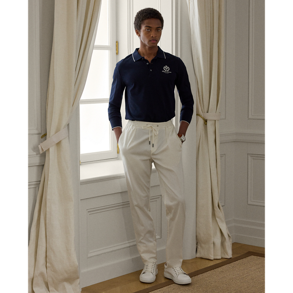 Handgeschneiderte Hose aus Stretchsatin