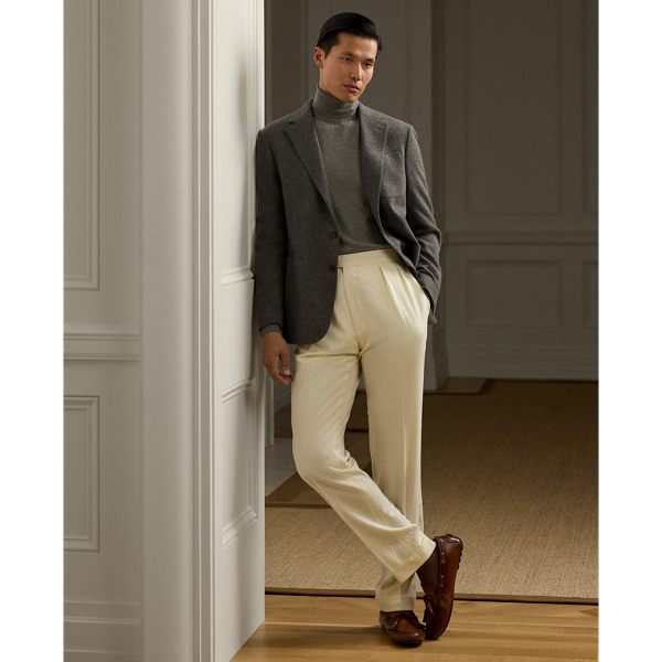 Light Grey Hadley Hand-Tailored Cashmere Jacket Purple Label 4