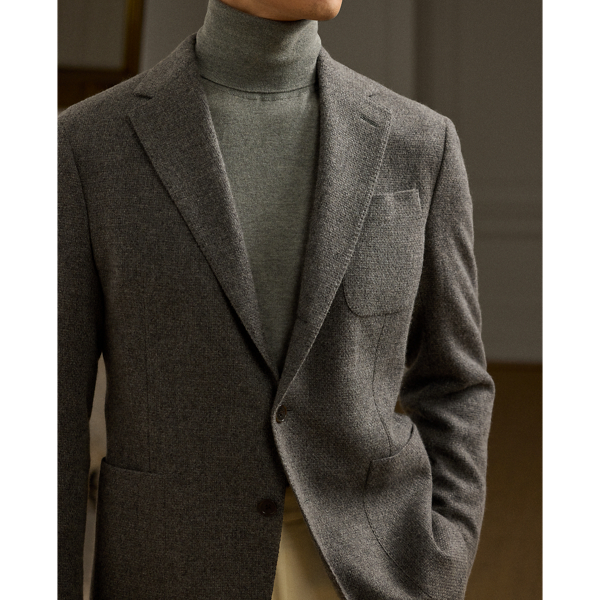 Light Grey Hadley Hand-Tailored Cashmere Jacket Purple Label 6