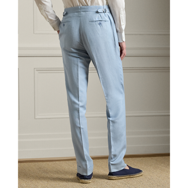 Chambray Blue Gregory Hand-Tailored Linen-Silk Trouser Purple Label 5