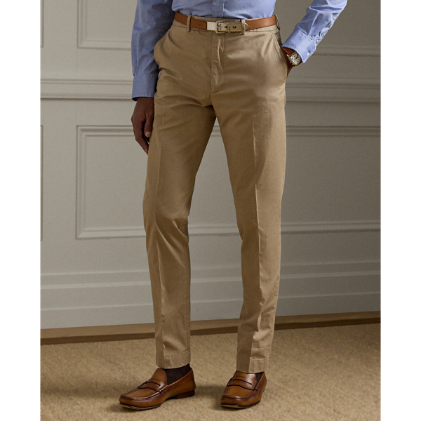 【新品】RALPH LAUREN PURPLE LABELホワイトチノスラックス Ralph Lauren Purple Label Silk and linen straight pants
