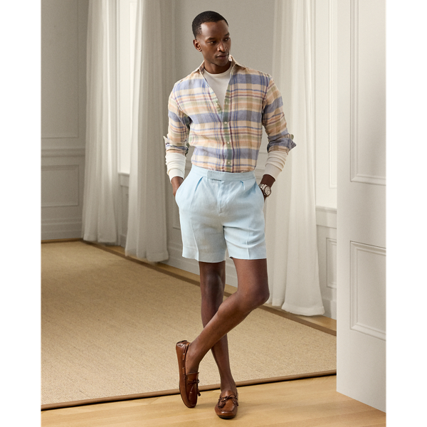 Basket-Weave Linen Short