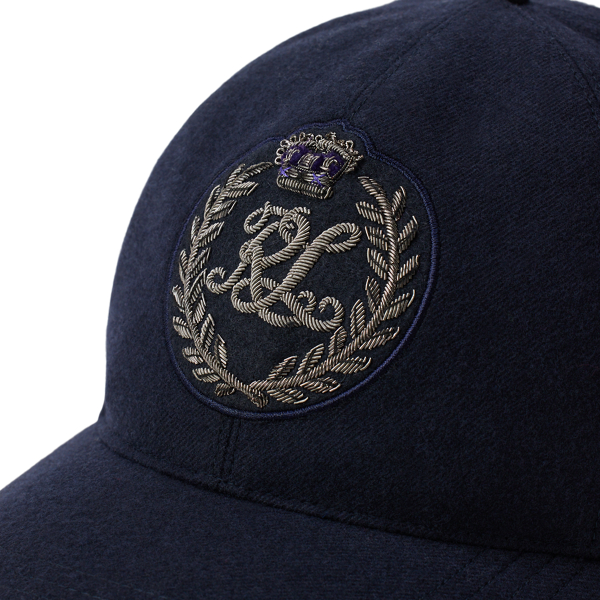 Navy Bullion Crest Wool Ball Cap Purple Label 3