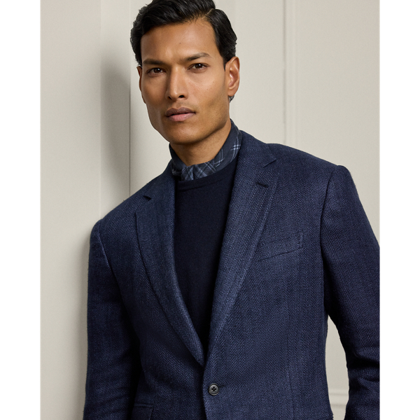 Veste Kent faite main à chevrons Purple Label en Marine 6