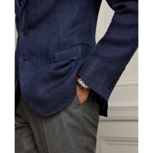 Veste Kent faite main à chevrons Purple Label en Marine 7