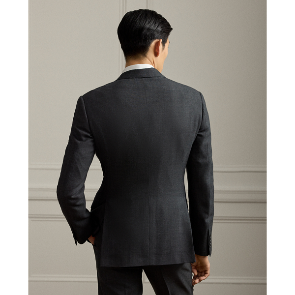 Dark Grey Multi Gregory Hand-Tailored Birdseye Suit Purple Label 5