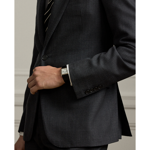 Dark Grey Multi Gregory Hand-Tailored Birdseye Suit Purple Label 7