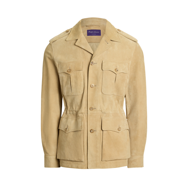 Hand-Tailored Suede Utility Jacket Purple Label 1