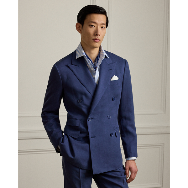 Navy Handgeschneiderte Jacke Kent aus Seide Purple Label 1