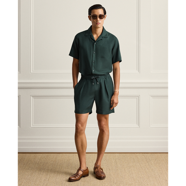 Silk-Linen Drawstring Short