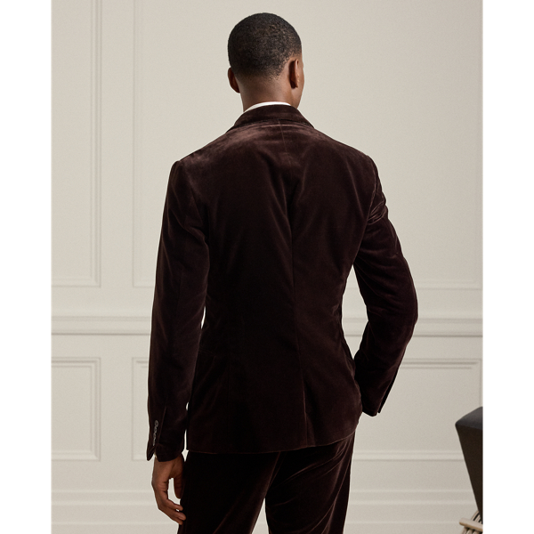 Dark Luggage Brown Kent Hand-Tailored Velvet Jacket Purple Label 5