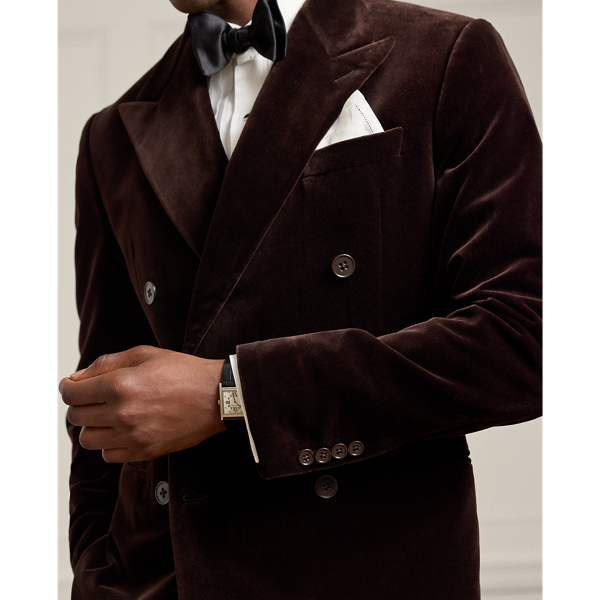 Dark Luggage Brown Kent Hand-Tailored Velvet Jacket Purple Label 7