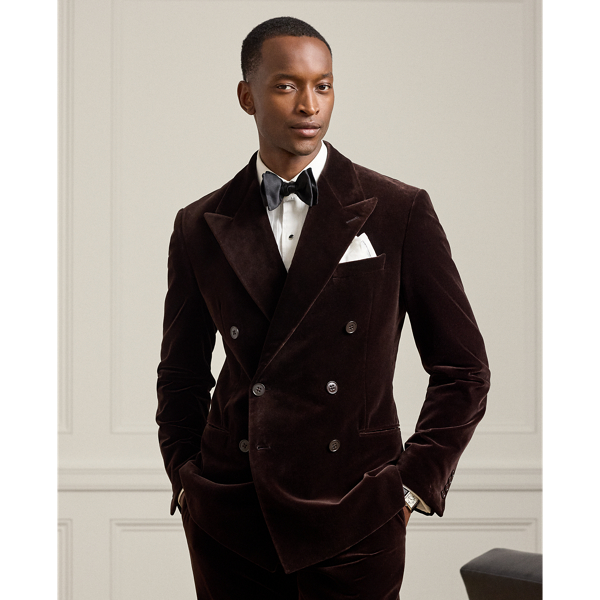 Dark Luggage Brown Kent Hand-Tailored Velvet Jacket Purple Label 8