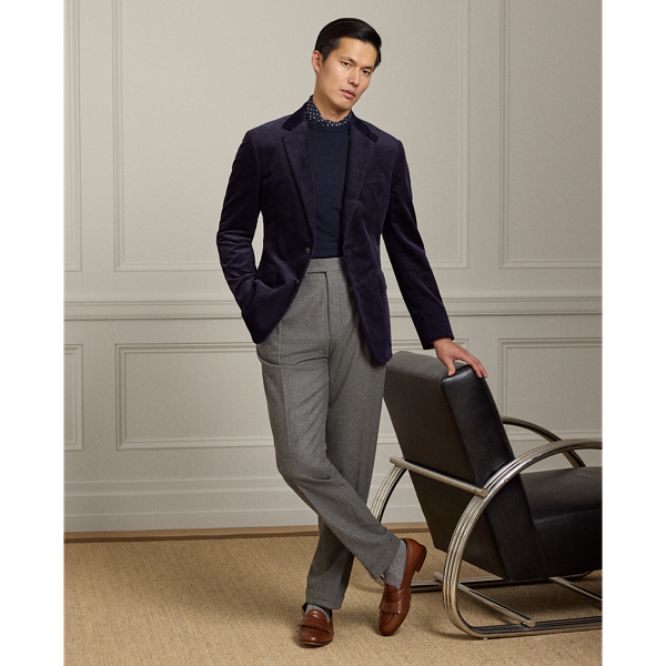 Classic Chairman Navy Kent Hand-Tailored Corduroy Suit Jacket Purple Label 4