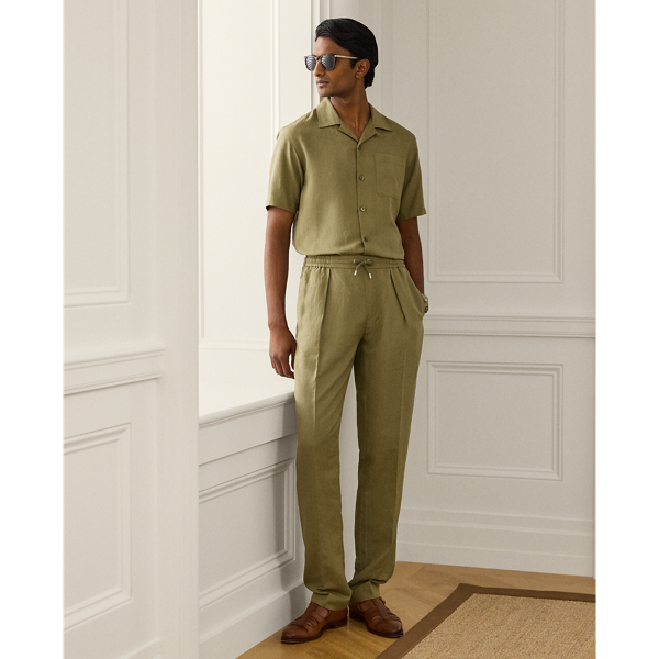 Hand-Tailored Silk-Linen Suit Trousers