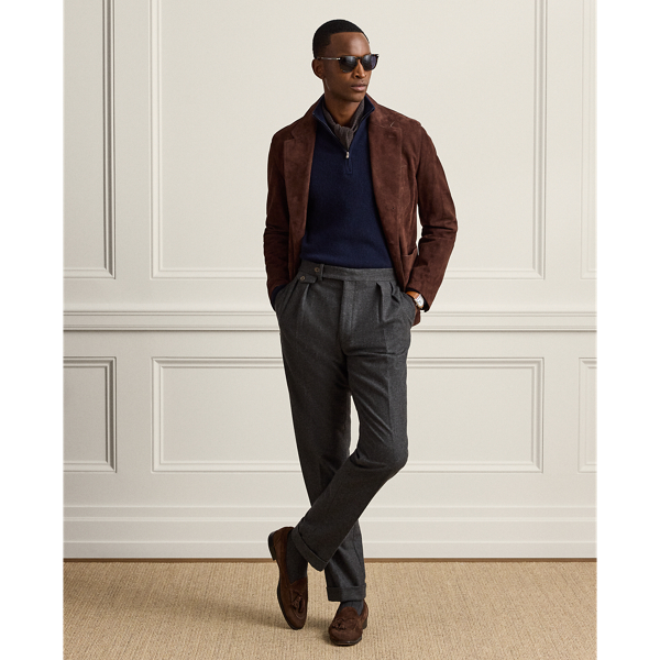 Luggage Brown Hand-Tailored Suede Blazer Purple Label 4