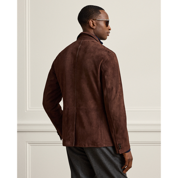 Luggage Brown Hand-Tailored Suede Blazer Purple Label 5