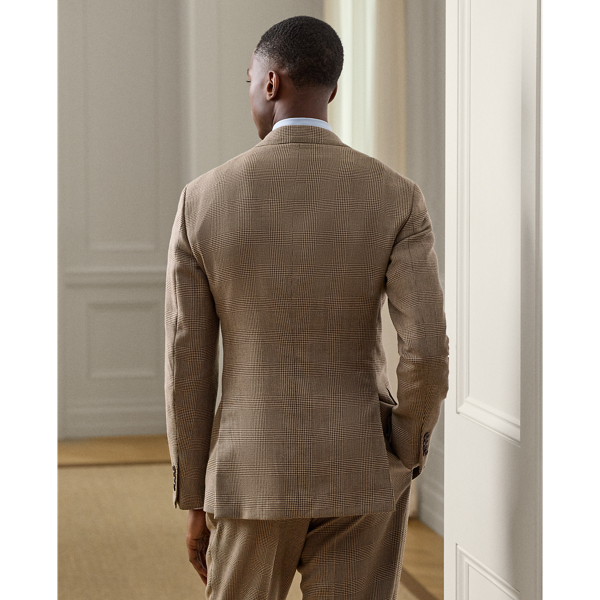 Brown/tan Kent Hand-Tailored Glen Plaid Suit Purple Label 5