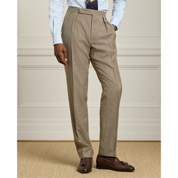 Brown/tan Kent Hand-Tailored Glen Plaid Suit Purple Label 8