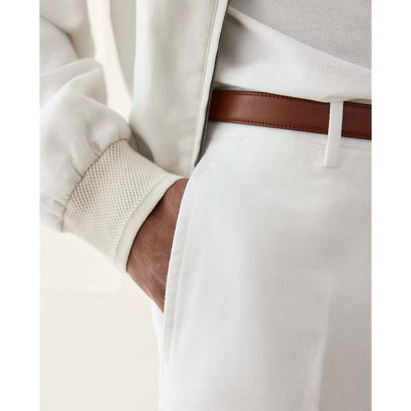 Optic White Hand-Tailored Slim Linen Short Purple Label 6