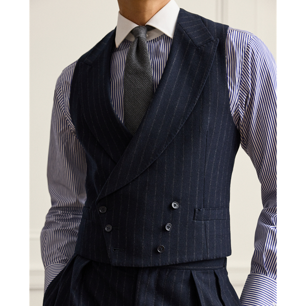 Hand-Tailored Chalk-Stripe Waistcoat 