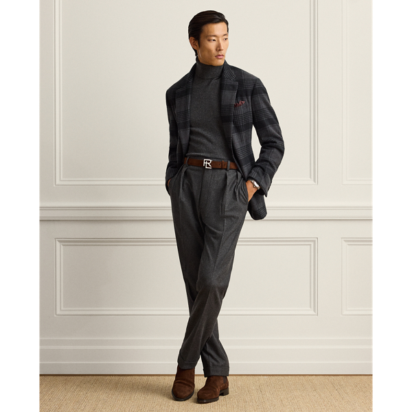 Charcoal Multi Glenn Hand-Tailored Cashmere Jacket Purple Label 4