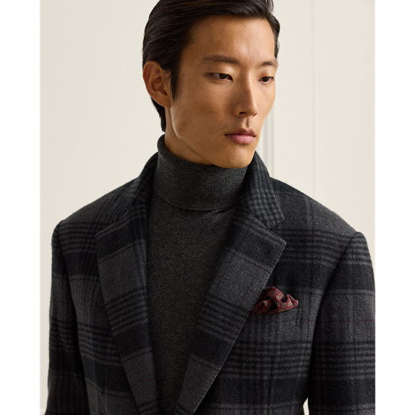Charcoal Multi Glenn Hand-Tailored Cashmere Jacket Purple Label 6