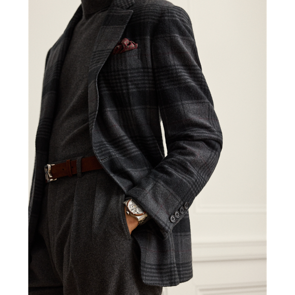 Charcoal Multi Glenn Hand-Tailored Cashmere Jacket Purple Label 7