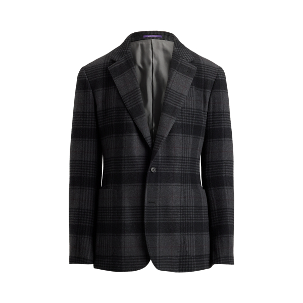 Charcoal Multi Glenn Hand-Tailored Cashmere Jacket Purple Label 2