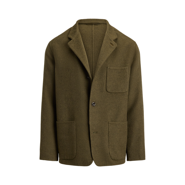 Veste faite main en cachemire Purple Label en Olive 1