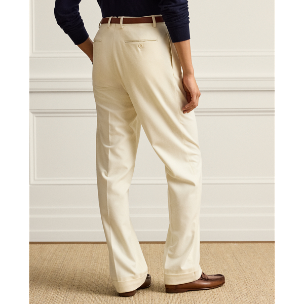 Cream Glenn Hand-Tailored Flannel Trouser Purple Label 5