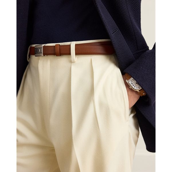 Cream Glenn Hand-Tailored Flannel Trouser Purple Label 6