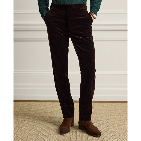 Luggage Brown Gregory Hand-Tailored Velvet Trouser Purple Label 4