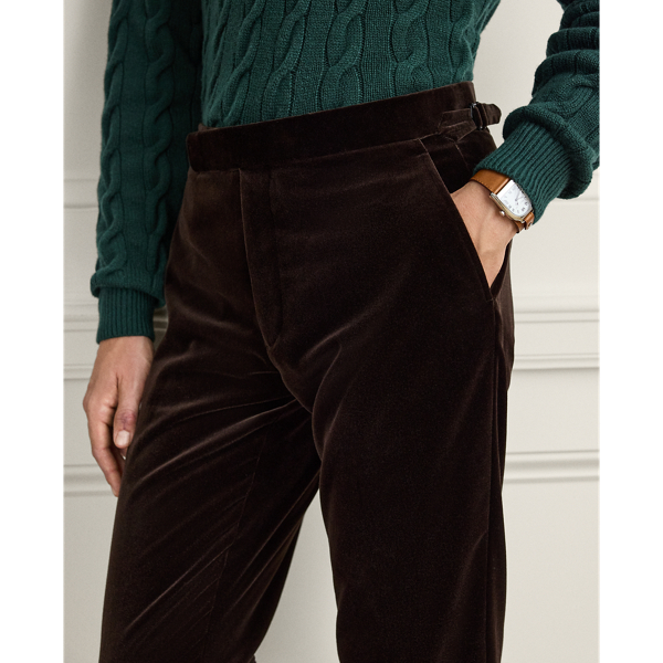 Luggage Brown Gregory Hand-Tailored Velvet Trouser Purple Label 6