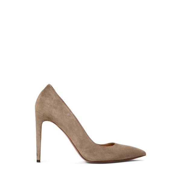 Taupe Celia Goat-Suede Pump Ralph Lauren Collection 1