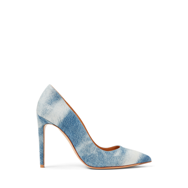 Indigo Celia Floral Denim Pump Ralph Lauren Collection 1