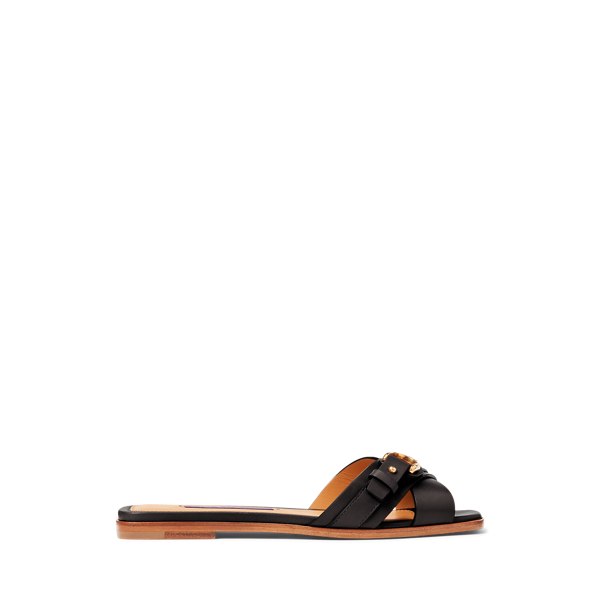 Black Eadith Welington Burnished Sandal Ralph Lauren Collection 1