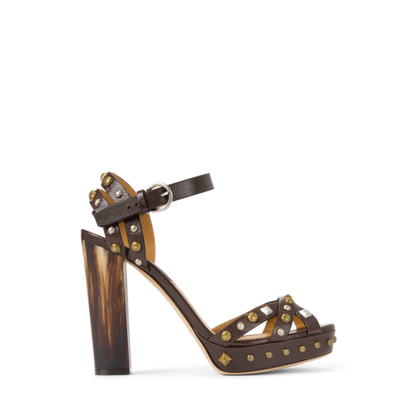 Everet Tumbled Vachetta Platform Sandal Ralph Lauren Collection 1