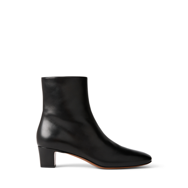 Black Brylee Burnished Calfskin Bootie Ralph Lauren Collection 1