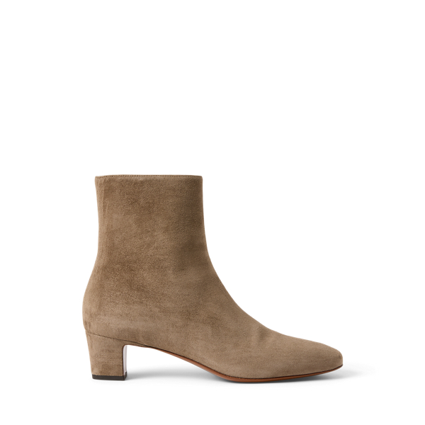 Taupe Brylee Goat-Suede Bootie Ralph Lauren Collection 1