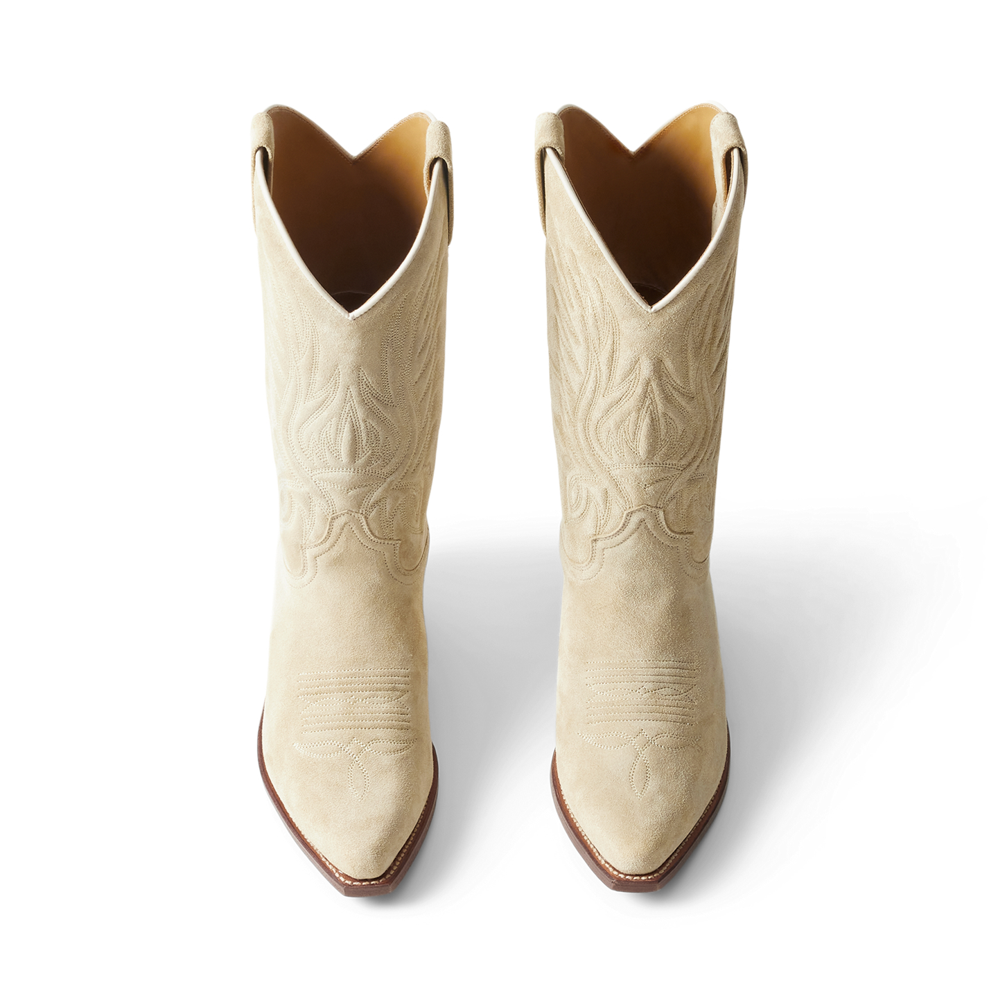 Женские ботинки Ralph Lauren Chilton 40 MM Calf-Suede Cowboy, цвет: Рыжевато-коричневый — фото 4