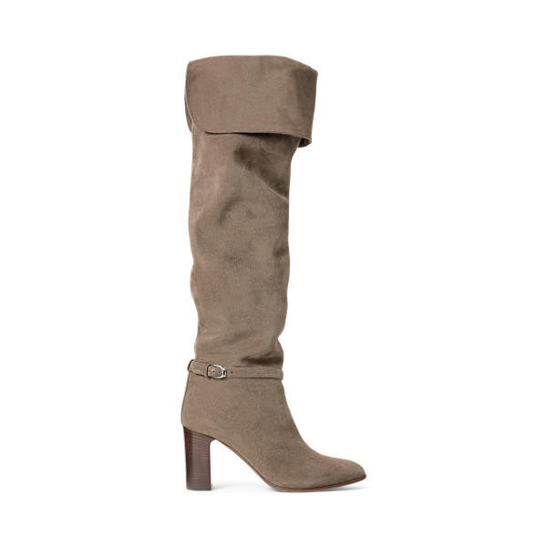 Taupe Vicki Goat-Suede Tall Boot Ralph Lauren Collection 1