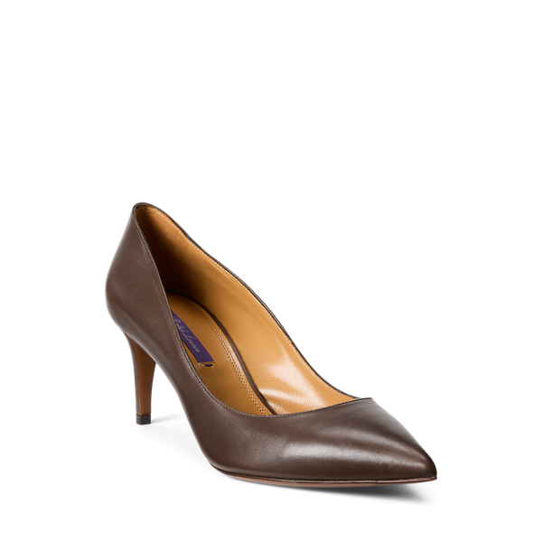 Luggage Brown Dinah Burnished Calfskin Pump Ralph Lauren Collection 2