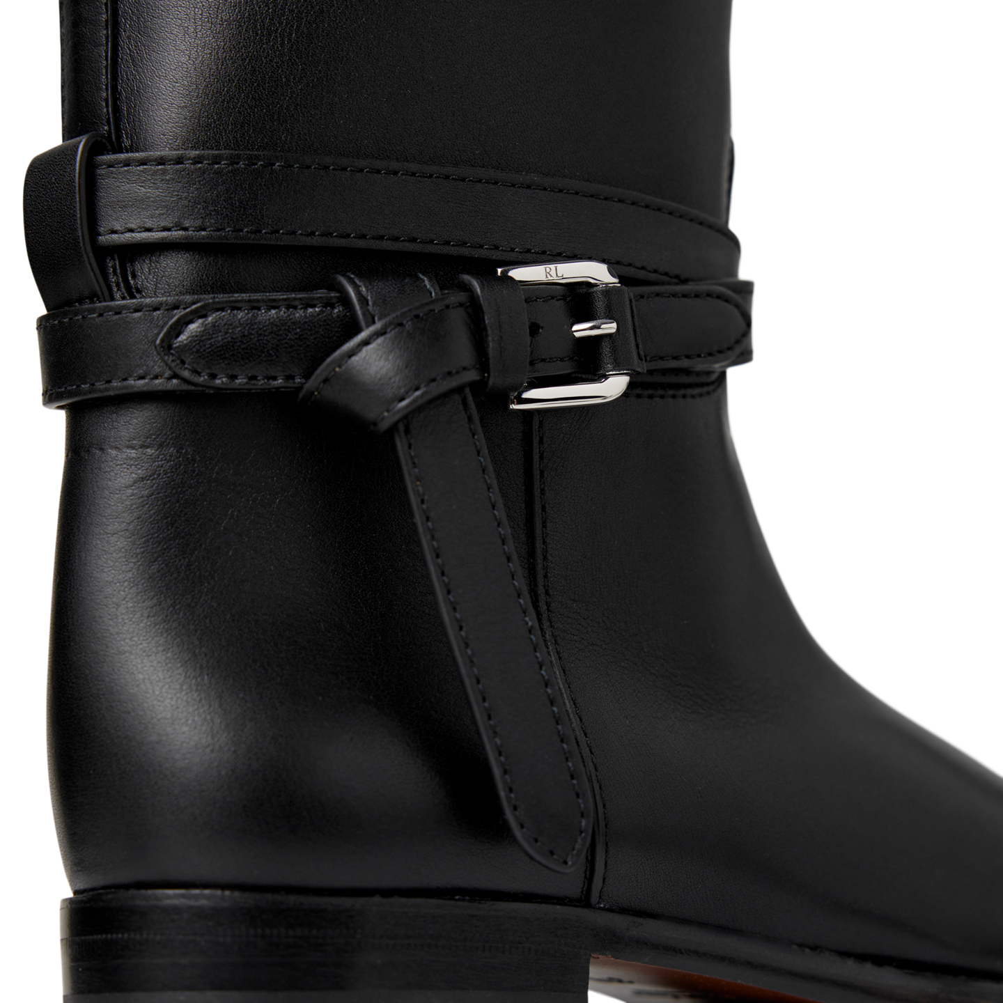 Женские ботинки Ralph Lauren Donnely 25 MM Calfskin Boot, цвет: Чёрный — фото 1
