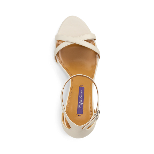 Lux Cream Perrin 95 MM Calfskin Sandal Ralph Lauren Collection 4