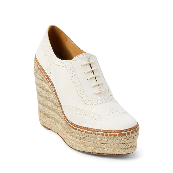 Lux Cream Barlowe 110 MM Goat-Suede Espadrille Ralph Lauren Collection 2