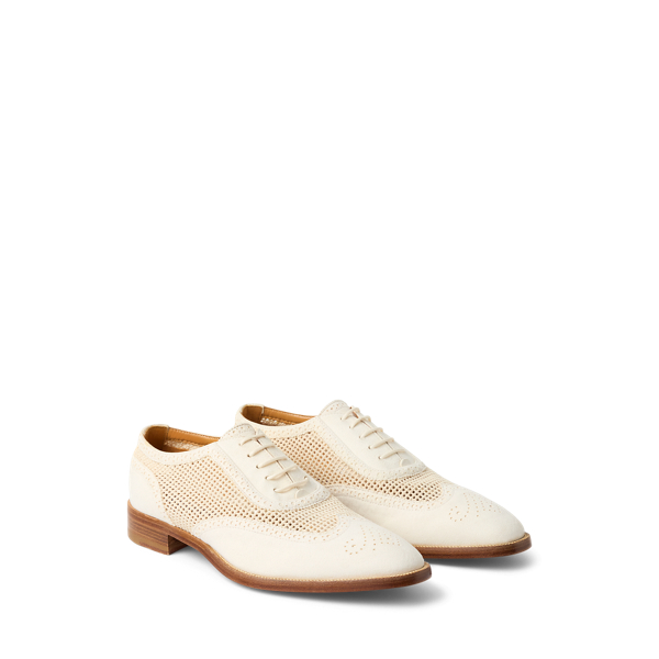 Lux Cream Layton 20 MM Mesh & Suede Oxford Ralph Lauren Collection 3