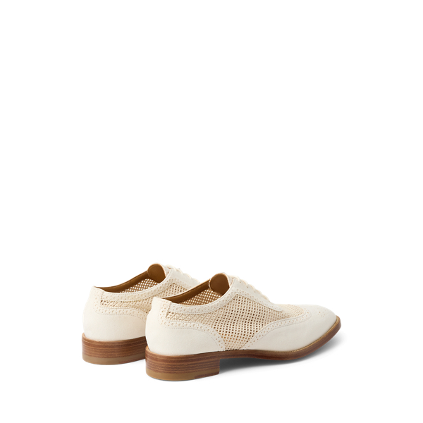 Lux Cream Layton 20 MM Mesh & Suede Oxford Ralph Lauren Collection 4